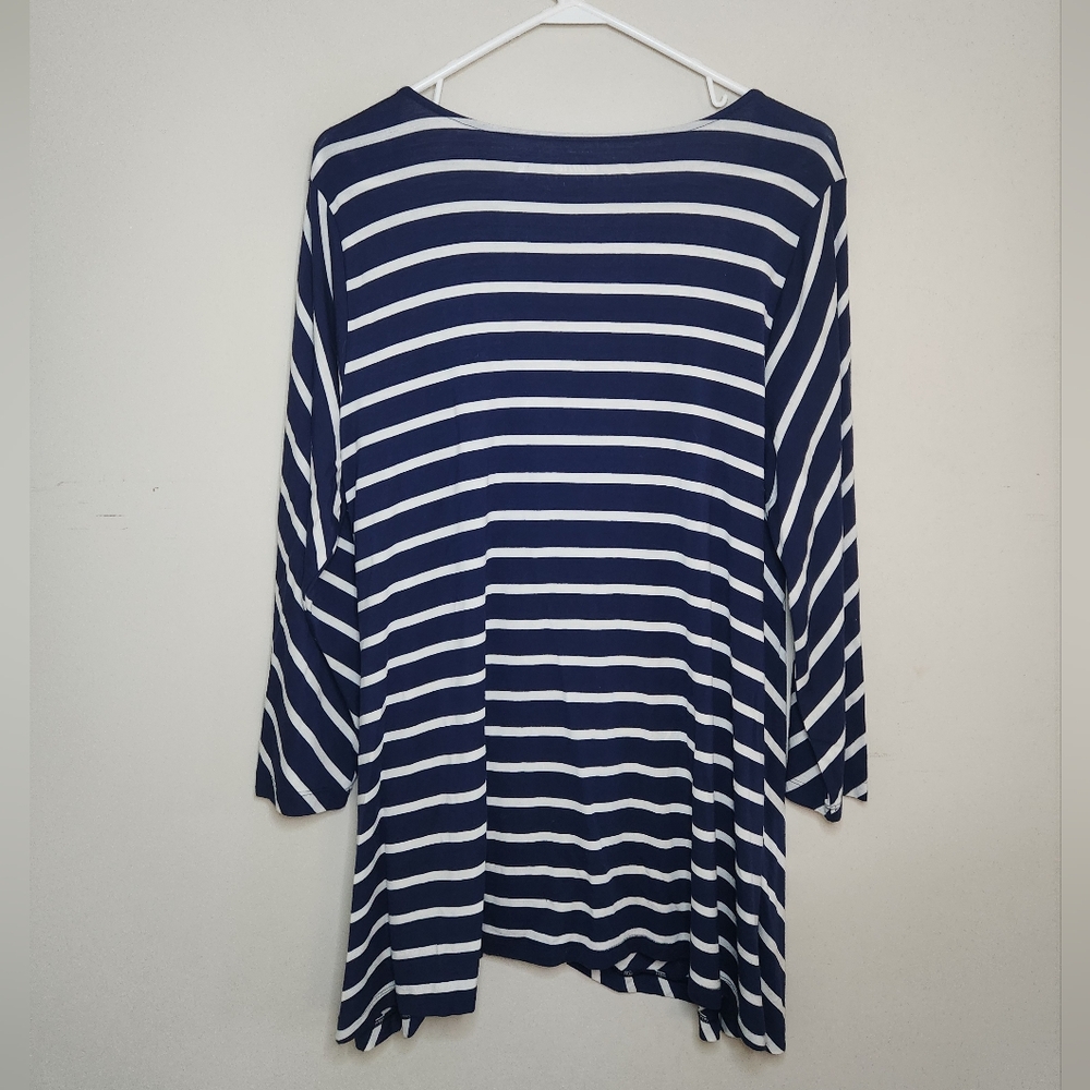 Women's Soma Loungewear Striped Faux Wrap Top Sz XL - Picture 3 of 7
